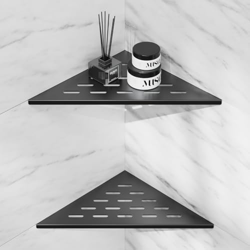 lives Shower Corner Shelf 2 Pack, 10-Inch 304 Stainless Steel, Matte Black