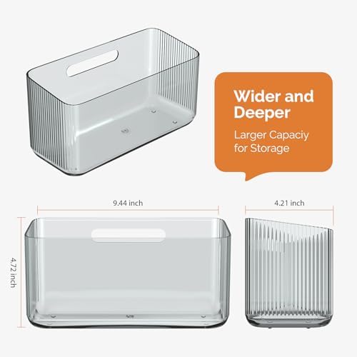 MaraFansie 2 Pack Plastic Lid Organizers - Inside Cabinet for Kitchen, No Drilling Wall Mount Container Holders for Tupperware, Food Storage, Clear Gray