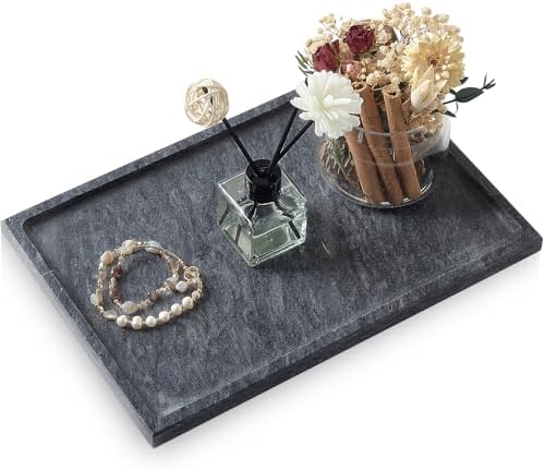 Real Luxurious Natural Marble Tray - 12x8 Inch Marble Vanity Tray