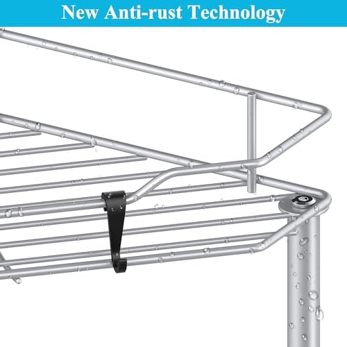 HuggieGems Metal Floor Standing Corner Shower Caddy, Silver, 2 Tier