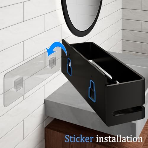 Bathroom Shower Caddy,No Drill Shower Shelves(5-piece Set-Black)
