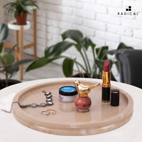 Radicaln Round Marble Tray for Vanity & Bathroom Counter, 10" Serving Tray