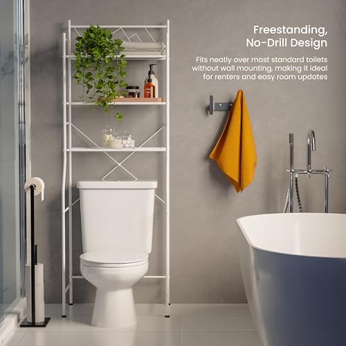 Home Zone Living Over-the-Toilet Bathroom Storage Cabinet Organizer