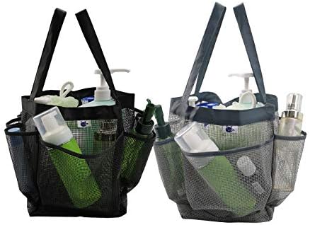 SPINFOX 2 Pack Mesh Shower Caddy Portable, Hanging Bags for Camping Dorm