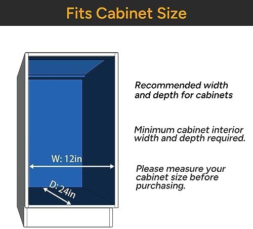 ROOMTEC Pull Out Cabinet Organizer(11" W x 21" D),Heavy Duty Slide Out Shelves,Pull out Drawers for Kitchen Cabinet,Base Cabinet Organization for Home, Kitchen, Bathroom