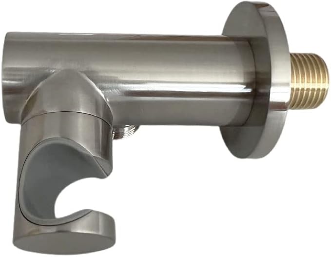 Hand Held Shower Head Holder with Hose Connector Shower Wand Holder Wall Mount Adjustable Handheld Shower Handle Sprayer Holder Shower Hose Adapter Shower Elbow with Spray Head Bracket Brushed Nickel
