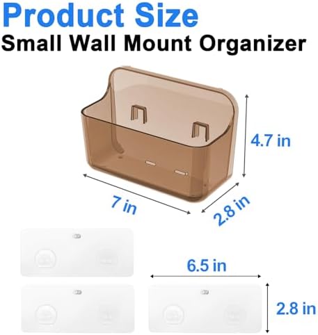 Diesisa Wall Mount Organizer, 2Pc Small Adhesive Cabinet Door Organizer