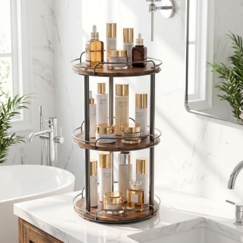 3-Tier Lazy Susan Spice Rack, 10'' Rotating Turntable for Cabinet