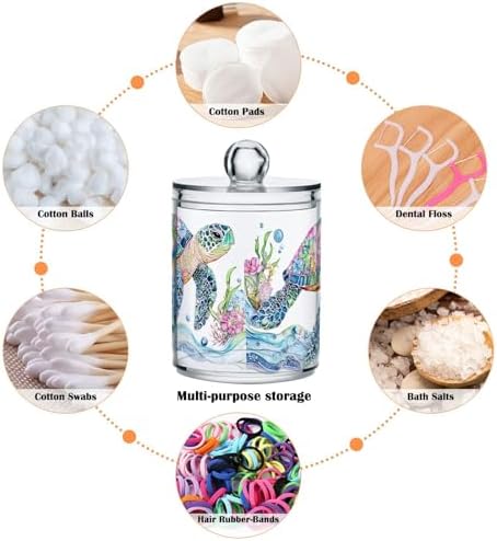 2 Pack Qtip Holder Dispenser for Cotton Ball Mtazmzmxnjy3z0vob2lkb1cyt1cx(1) Swab Round Pads Clear Plastic Acrylic Jar Set Bathroom Canister