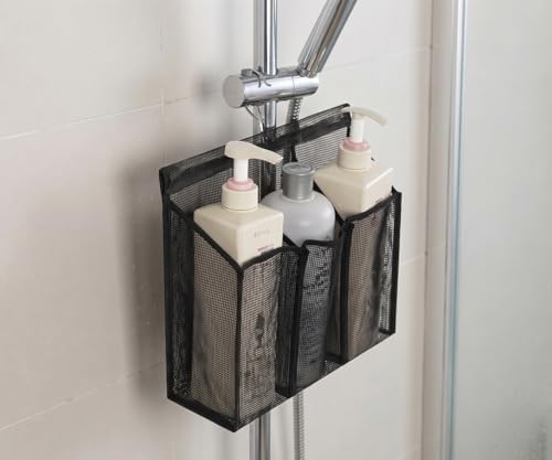 ALYER Hanging Mesh Shower Caddy,Bathroom Toiletry Organizer,Black