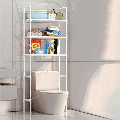 3-Tier Over The Toilet Storage, Space Saver Stainless Steel Bathroom Shelves, Freestanding Above Over Toilet Storage Shelf for Bathroom