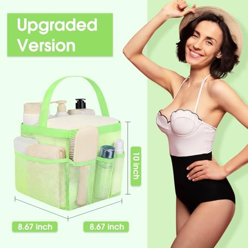 Mesh Shower Caddy Portable - 9 Pockets for College Dorm Room Essential