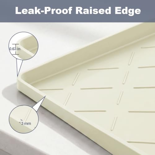 Extra Thick Dog Food Mat Waterproof with Raised Edge 19" x 12"