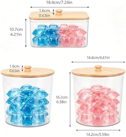 Acrylic Laundry Powder Container, 3 Pack