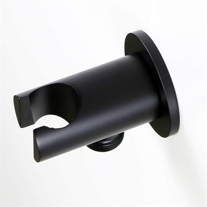 Hand Held Shower Head Holder with Hose Connector Shower Wand Holder Wall Mount Handheld Shower Handle Sprayer Holder Attachment Shower Hose Adapter Shower Elbow with Spray Head Bracket Matte Black