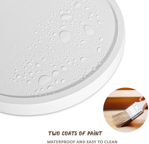 Round Decorative Tray Farmhouse Kitchen Decor Soap Dish, 8" White