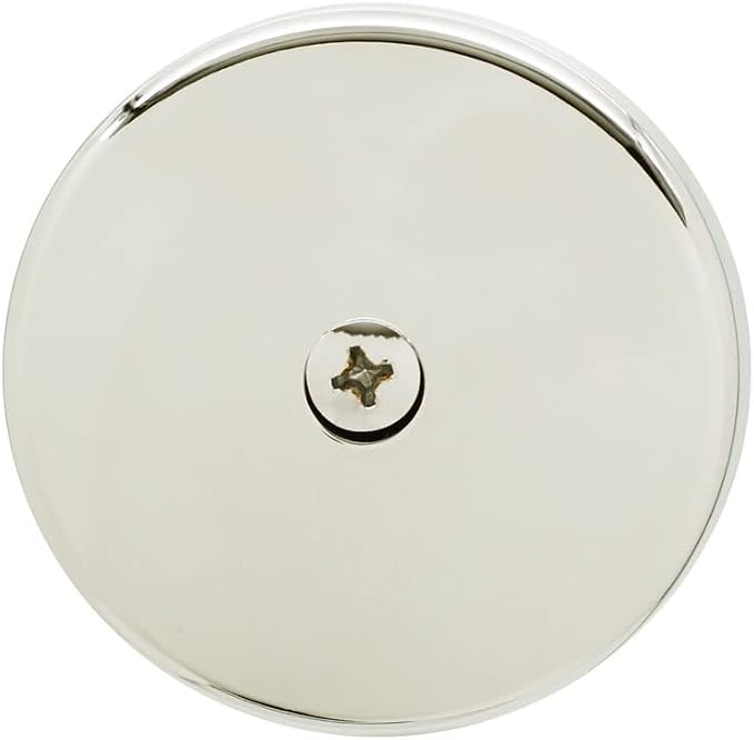 Westbrass D328-2-05 3-1/8" One-Hole Bathtub Overflow Faceplate and Screw, Polished Nickel (2-Pack)