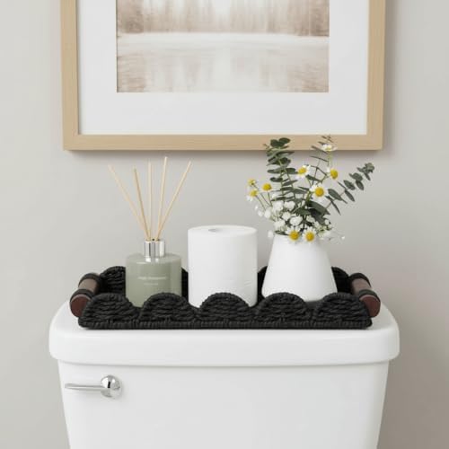 CubesLand Bathroom Toilet Paper Tray Organizer, Scalloped Decorative Tray