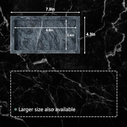Natural Small Marble Vanity Tray, Stone Organizer for Bathroom & Kitchen