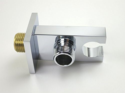 Hand Held Shower Head Holder with Hose Connector Shower Wand Holder Wall Mount Handheld Shower Handle Sprayer Holder Shower Hose Adapter Shower Elbow with Spray Head Bracket Showerhead Holder Chrome