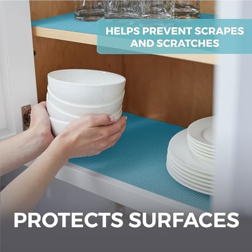 HOME GENIE Shelf Drawer and Cabinet Liner, Non Adhesive, 12x20 Teal