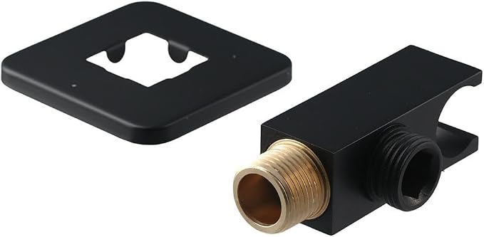 Wall Supply Elbow with Handheld Shower Holder Square Bracket with Flange Shower Hose Connector Wall Mounted Drop Union Male Water Outlet