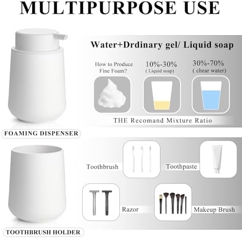 Matte White Bathroom Accessories Set