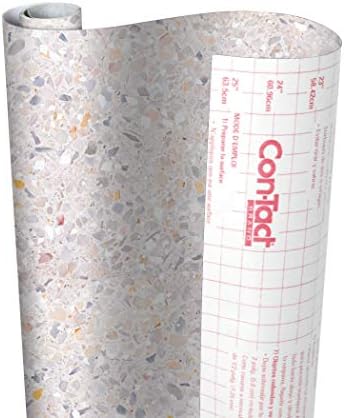 Con-Tact Brand Creative Covering, Self-Adhesive Shelf Liner, Multi-Purpose Vinyl Drawer Liner, Easy to Use and Apply, 18'' x 9', Terrazzo Blush