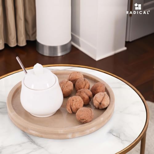 Radicaln Round Marble Tray for Vanity & Bathroom Counter, 10" Serving Tray