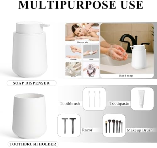 Matte White Bathroom Accessories Set