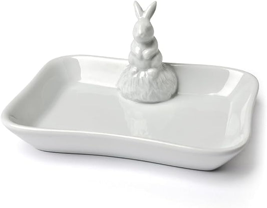 Abbott Collection Rabbit Soap Dish, White