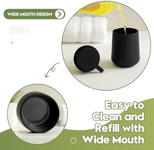 YAUKPH Bathroom Soap Dispenser and Toothbrush Holder Matte Black