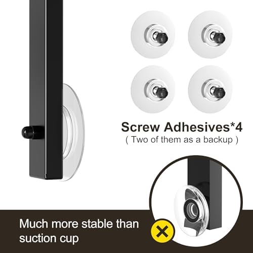 Orimade Adjustable Anti-slip Hanging Shower Caddy over Shower Head,Rustproof Bathroom Hanging shower Organizer with 4 Hooks for Razor,No Drilling Shower shelves Storage Rack,Black 4 Tier