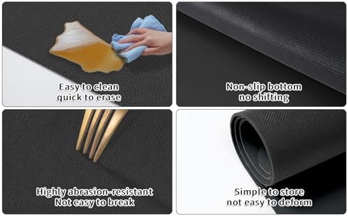 Under Sink Mats-20" x 16" (Cut-to-Fit) Absorbent Shelf Liner for Kitchen&Bathroom Cabinets | Non-Slip, Quick-Dry Cabinet Liner for Under Sink, Vanity & Utility Storage (Navy,20''x16'')