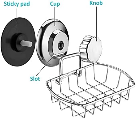 iPEGTOP Super Powerful Vacuum Suction Cup Soap Dish Soap Saver - Rustproof 304 Stainless Steel Sponge Soap Holder for Bathroom, Shower, Sink, Kitchen