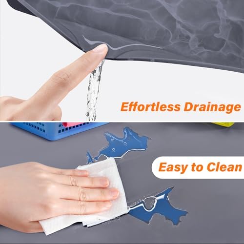 FLATO Waterproof Under Sink Mat, 28" x 22", Dark Gray