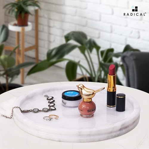 Radicaln Round Marble Tray for Vanity & Bathroom Counter, 10" Serving Tray
