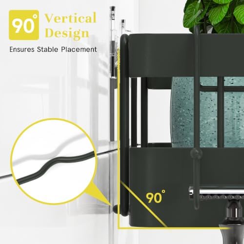 Heavy-Duty Adhesive Shower Rack, Dark Gray Storage