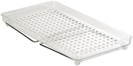 madesmart Medium Stackable Storage Shelf for Cabinets or Counters, Plastic Collapsible Cabinet Shelf for Home Organization, Clear (Pack of 2)