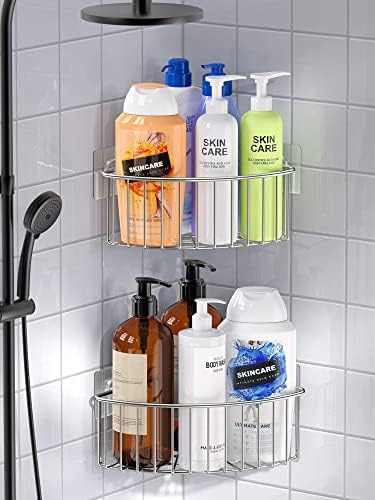 SMARTAKE 2-Pack Corner Shower Caddy Deep Basket, SUS304 Stainless Steel