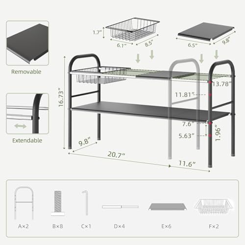 Under Sink Organizers and Storage,Expandable under cabinet organizer Shelf