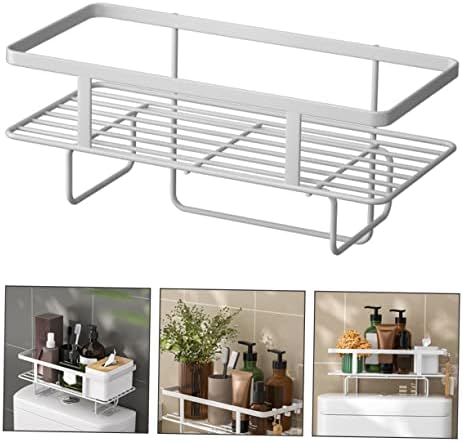 Garneck 1pc Practical Bathroom Storage Rack Nail Tank Shelf Multi-Functional Indoor Organizer for Toiletries Easy to Install Space-Saving for Home Use