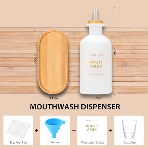 11.8OZ Mouthwash Dispenser, Set of 2, White