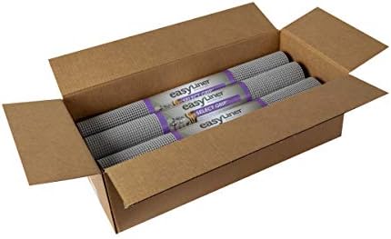 EasyLiner Select Grip Shelf Liner - Easy to Install & Cut to Fit - Non Slip, Non Adhesive, Drawer Shelf & Cabinet Liner for Kitchen, Bathroom, Pantry Cupboards, 20 in x 6 ft (6 Rolls), 36 ft, Gray