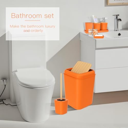 Bathroom Set,Bathroom Sets with Shower Curtain and Rugs Sequin Shower Curtain Set Orange Bathroom Rugs Sets Bathroom Decor