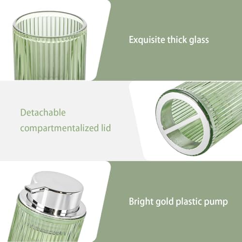 4pcs Green Glass Bathroom Accessories Set