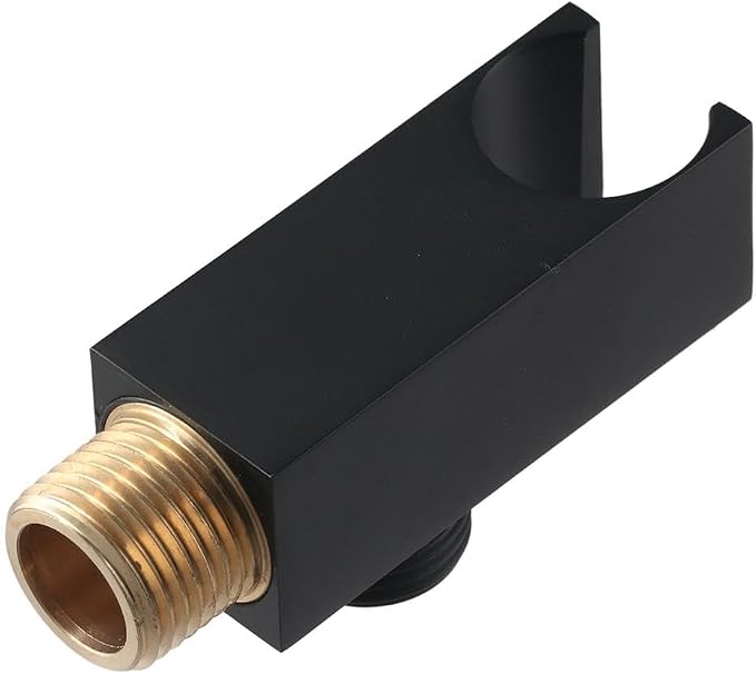 Wall Supply Elbow with Handheld Shower Holder Square Bracket with Flange Shower Hose Connector Wall Mounted Drop Union Male Water Outlet