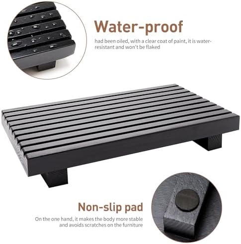 Wooden Display Risers Table Stand for Bathroom Tray Kitchen Counter Decor
