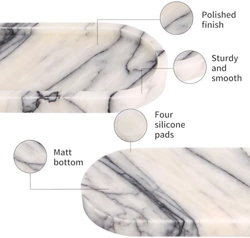 Natural Marble Tray Oval, Lilac, 10 x 5 x 0.6