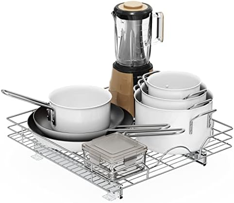 LOVMOR Pull Out Cabinet Organizer and Storage 22½" W x 21½" D, Slide Out Shelves for Kitchen Cabinets